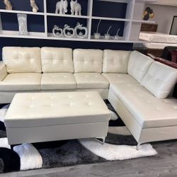 White Sectional Two PCs 