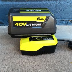 BATTERY AND CHARGER RYOBI 40V 