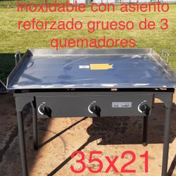 Plancha Taquera De Acero Inoxidable Gruesa 