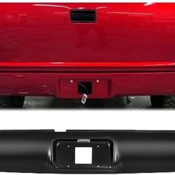 💝 Kojem Black Fleetside Rear Roll Pan Bumper w/License Hole  Compatible with 1(contact info removed) Chevrolet S10 S15 Sonoma GMC Pickup #W8463