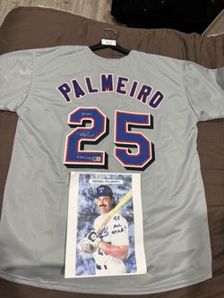 Rafael Palmeiro Signed Texas Rangers Jersey JSA Witness Autograph XL Orioles