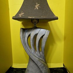Mid-century modern (MCM) sculptural ceramic table lamp, 32"