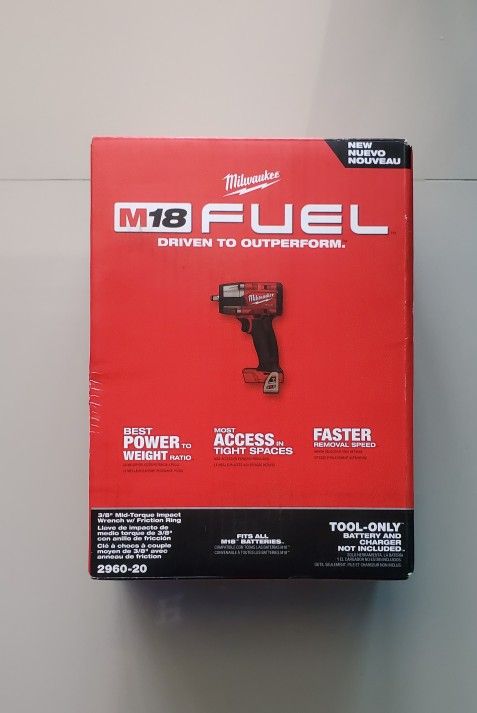 MilwaukeeM18 FUEL GEN 2 18V Lithium Ion Mid Torque Brushless Cordless 3/8 in. Impact Wrench with Friction Ring (Tool Only)