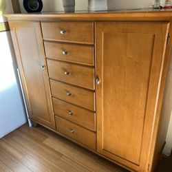 Ethan Allen Drawer  And Shelving Dresser Chest, Mirror .