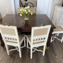 Dining room table with eight chairs
