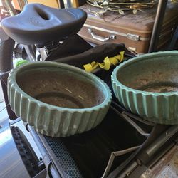 2 Green Plant Pots