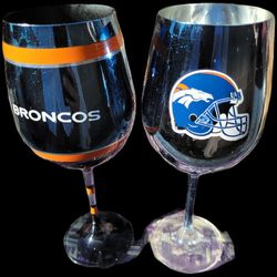 Denver Broncos Wine Glasses