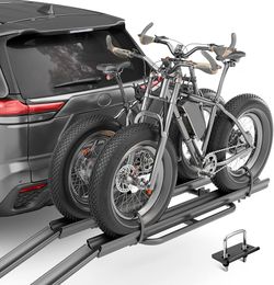 EYOUHZ 200 Ib capacity, 2 electric bike racks with ramp, lockable and foldable ramp bike rack, fits bikes up to 5 inches, electric bike platform for B