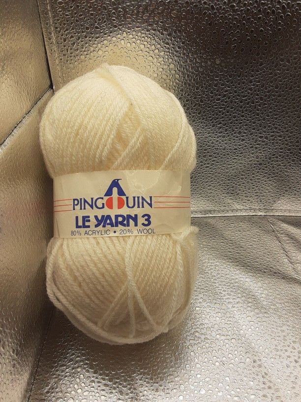 Pingouin White Yarn. New.