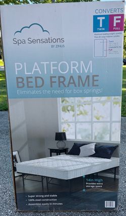 Flatform Bed Frame/ Twin-Full. 100% steel construction. 14” high provides extra storage space