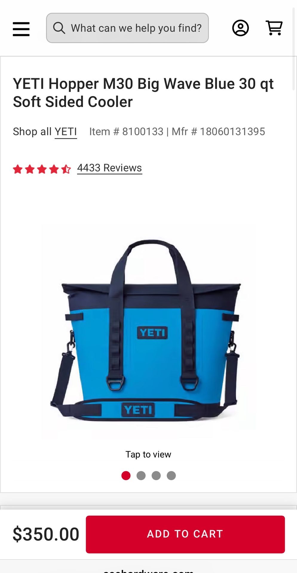 Yeti M30 Hopper Soft Tote Cooler 