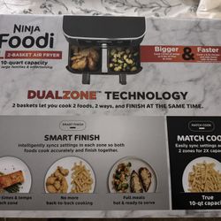Ninja Air Fryer DZ401 Foodi 10 Quart 6 en 1 DualZone XL brand new in the box