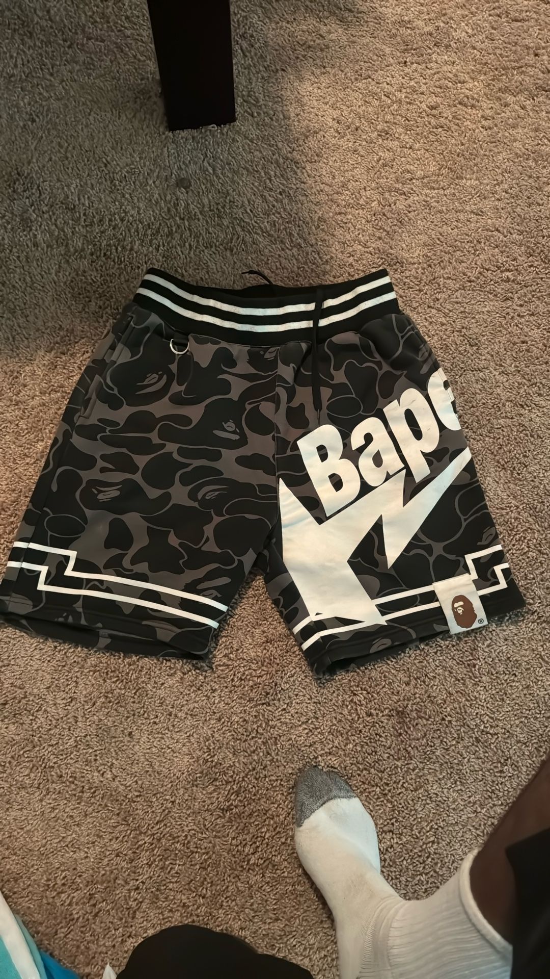 Black And Grey Bape Shorts