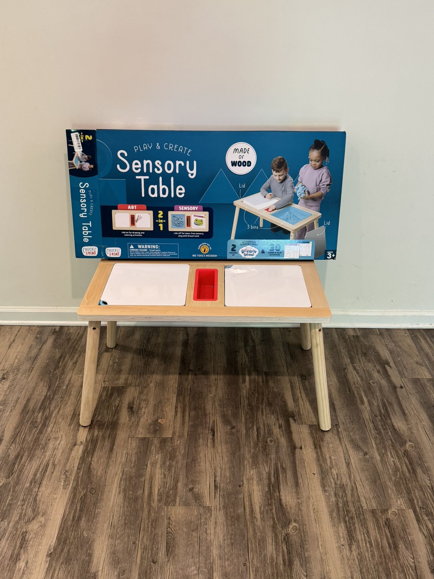 Toddler Sensory Table With 3 Bins And 2 Lids