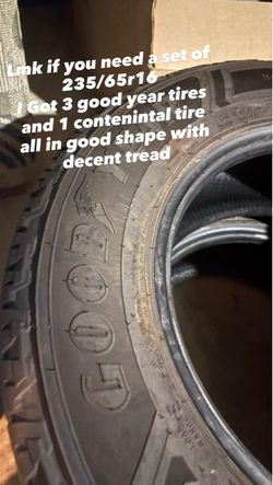 235/65R16 Used Tires – Set of 4