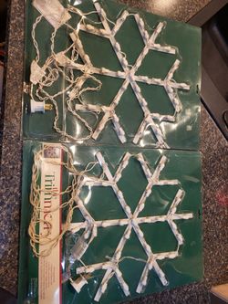 The Trimmery electric light up snowflake Christmas decoration, set of 2