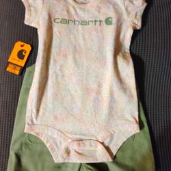 2 Pc Carhartt Set(Bodysuit And Canvas Shortall)