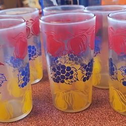 6 Vintage Juice Glasses