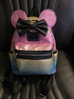 DISNEY MINNIE MOUSE RAINBOW LOUNGEFLY MINI BACKPACK