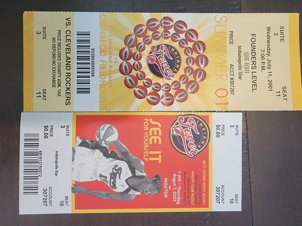 NBA Indiana Pacers Ticket Stubs With BONUSES