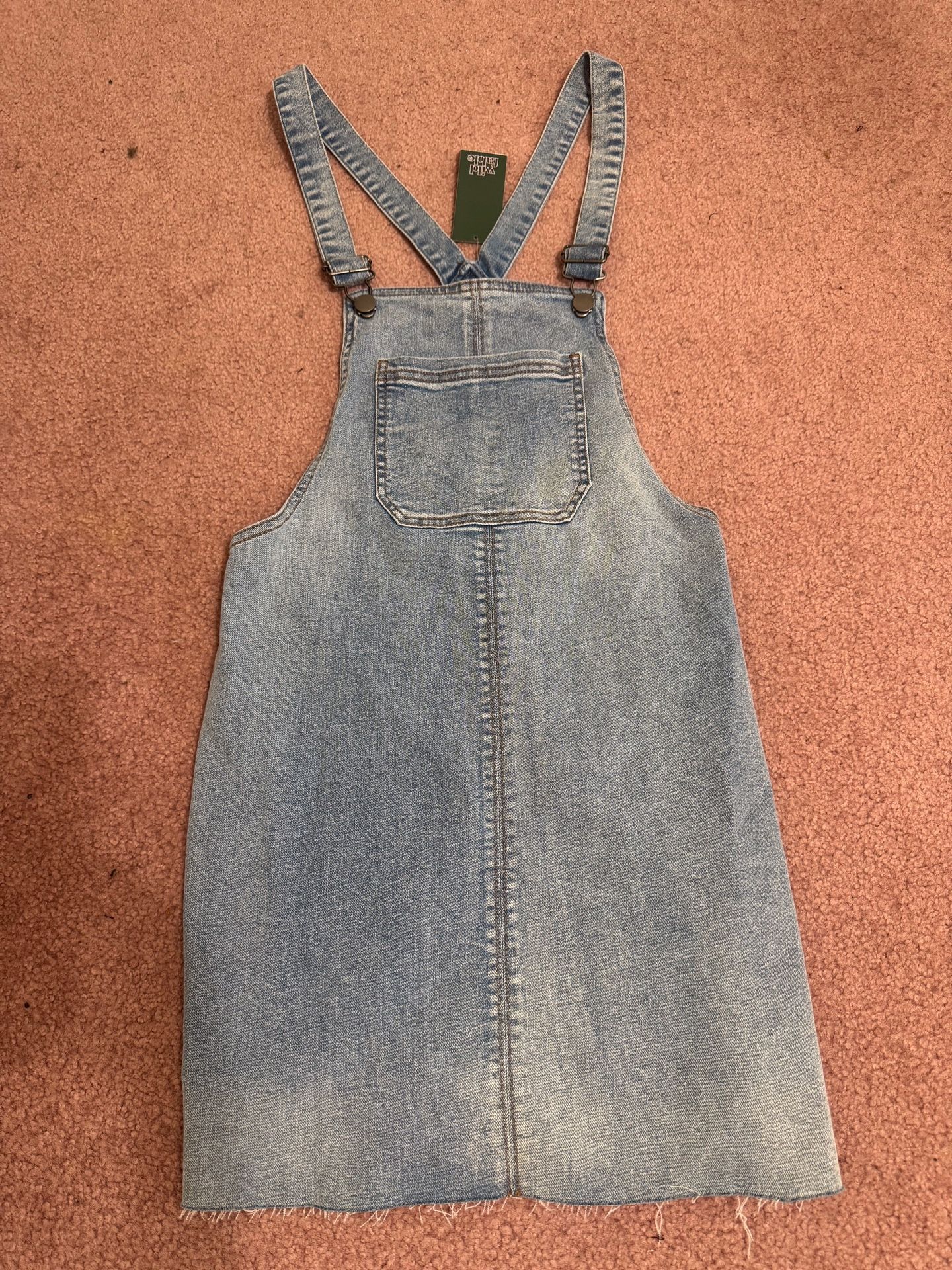 New Small Denim Jean Overalls Pinafore Dress Short 