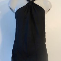 White House Black Market Black Halter Tank Top size xsmall 
