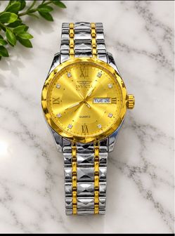Invicta Two-Tone Quartz Watch Gold Dial