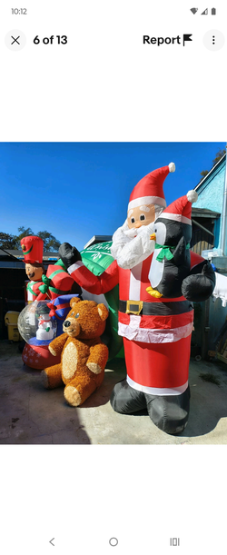 Huge Lightshow Projection Santa Gift Sack Scene Airblown Inflatable