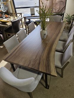 Natural Live Edge Wood Dining Table – One of a Kind!