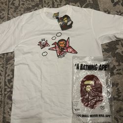 A Bathing Ape White T-shirt Size Medium