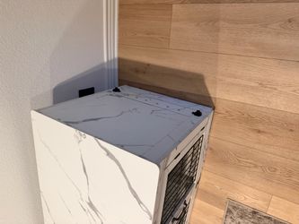 Marble Print Dog Crate Furniture Cabinet