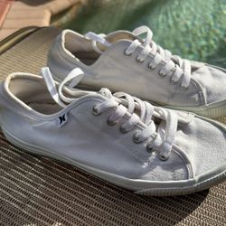 Hurley Women Ceta White Canvas SneakersShoes Size 6M Canvas