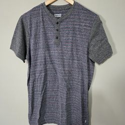 Levi's Grey/blue And Pink Stripe Medium Men's Henley Shirt