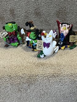Halloween Figurines decor - Frankenstein, Witch, Ghost, Vampire 4” tall