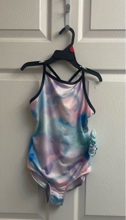 Brand new Girls tie dye leotard with scrunchie size M (10)