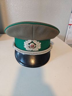 Vintage East German Border Troops Officer Visor Cap Hat Berlin Wall DDR (Size 58)