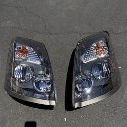 Pair 2004-2017 Volvo VNL VNX Black LED Headlights Assembly Headlamp Left Right Side