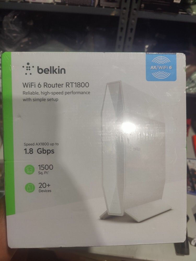 Belkin Wifi 6 Router Rt 1800 Brand New And Sealed 1.8 Gbps 1500 SQ Ft 