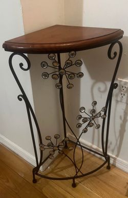 Small corner table with crystal accents
