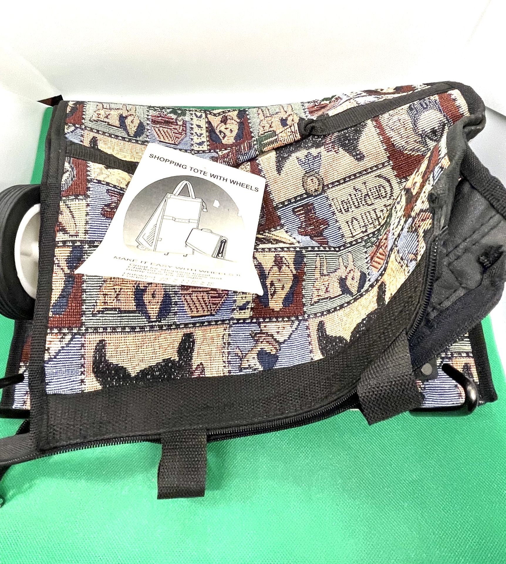 Doggy Patterned Wheeled Tote Bag