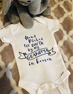 Hand picked by grandma in heaven onesie 0-3M