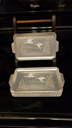 Vintage Aluminum Snack Trays