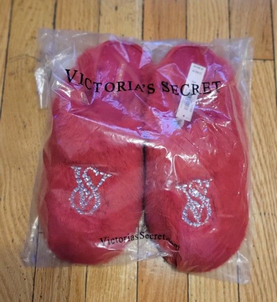 Victoria's Secret Red Furry Slippers - Size M/M