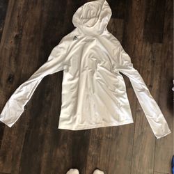 White Adidas Hooded Shirt 