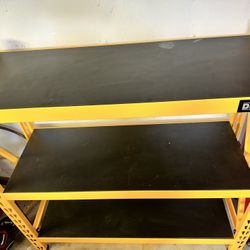 DEWALT 4-Foot Tall, 3-Shelf Industrial Workshop and Garage Storage Rack, Heavy-Duty Metal Shelving, Laminate Decks, Steel Uprights, 4,500-pound Capaci