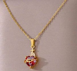 Deténte Oh Sagrado Corazón D Jesús Con Cadena ,Neckelaces