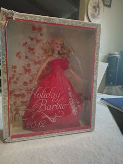 2012 Holiday Barbie Doll Christmas Blonde Collectible Never Opened, Box Dent