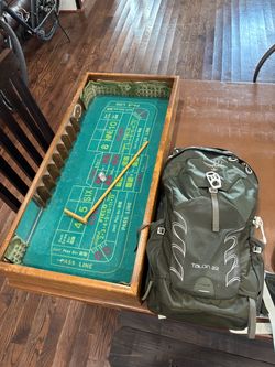 Vintage Wooden Craps Table Game Set