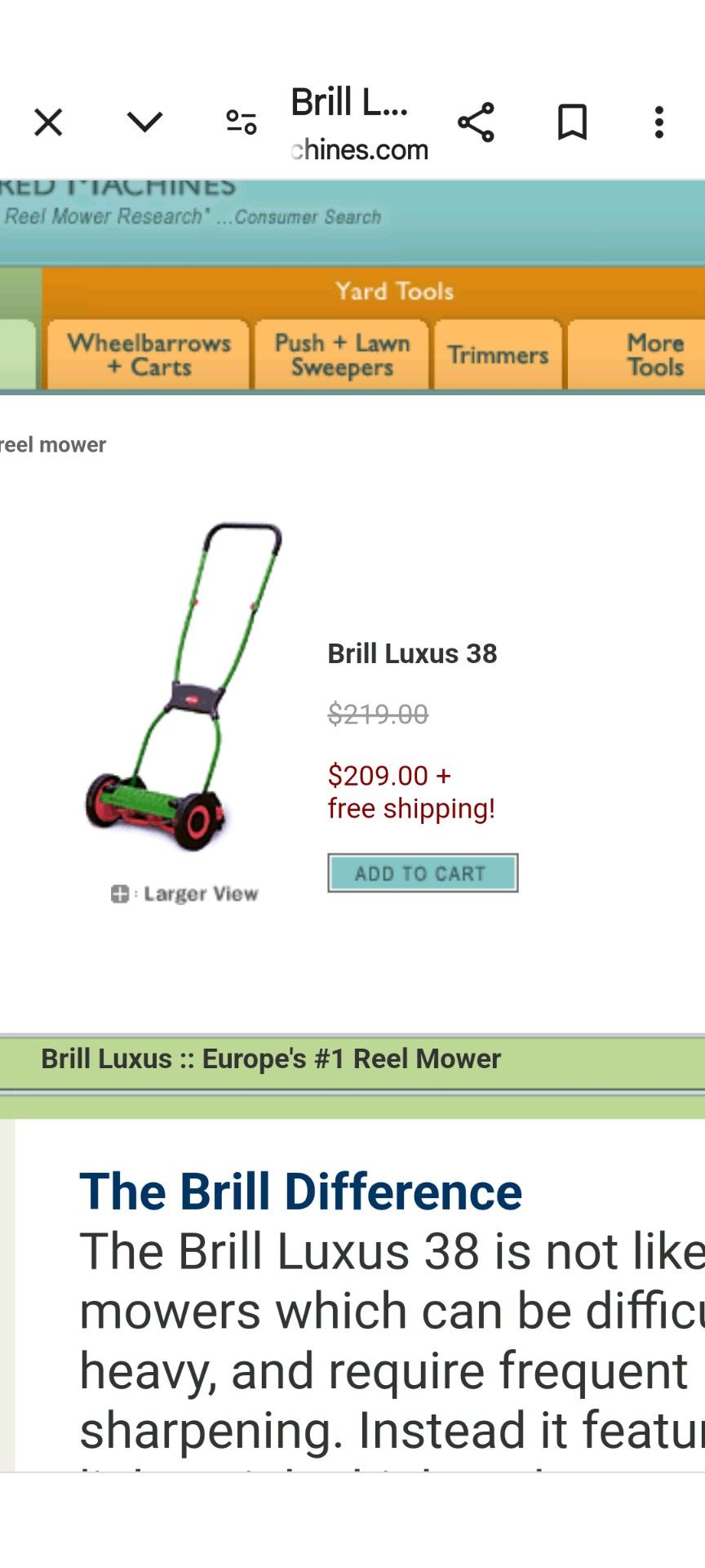 Brill Lucas 38 , Push Mower