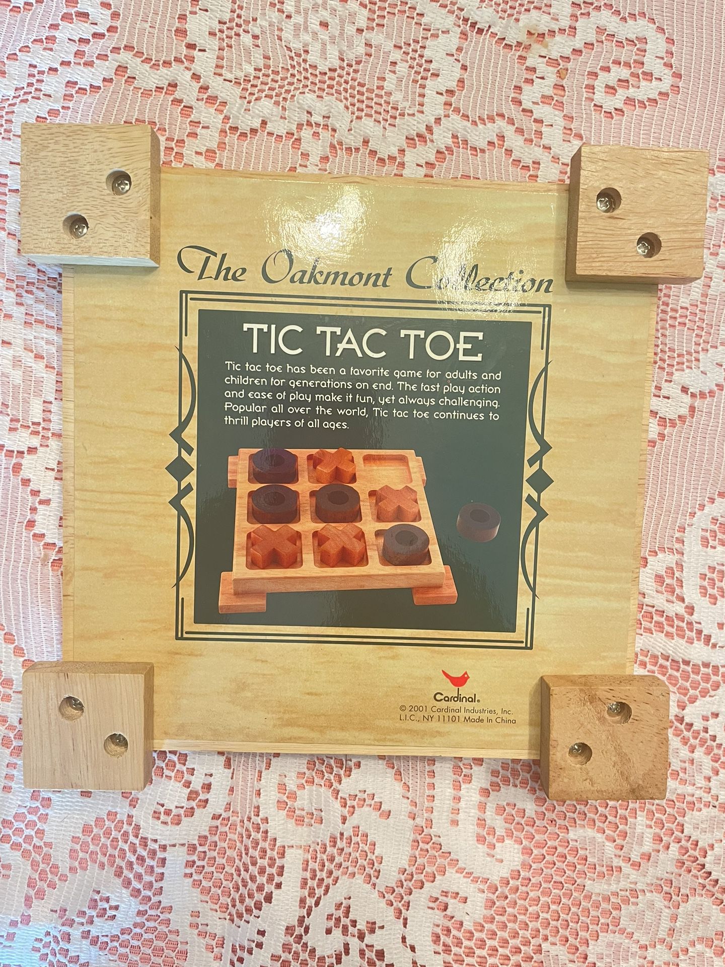 TIC TAC TOE WOODEN GAME CARDINAL OAKMONT COLLECTION EXCELLENT COMPLETE